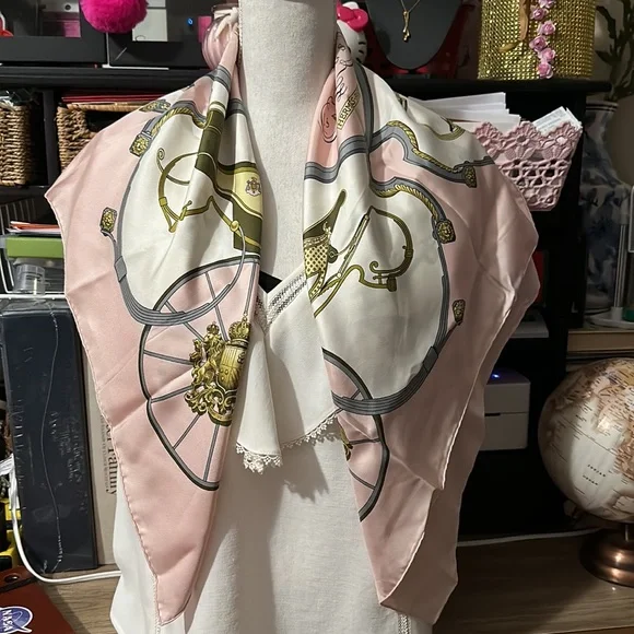 {EUC} Hermès Springs Silk Scarf